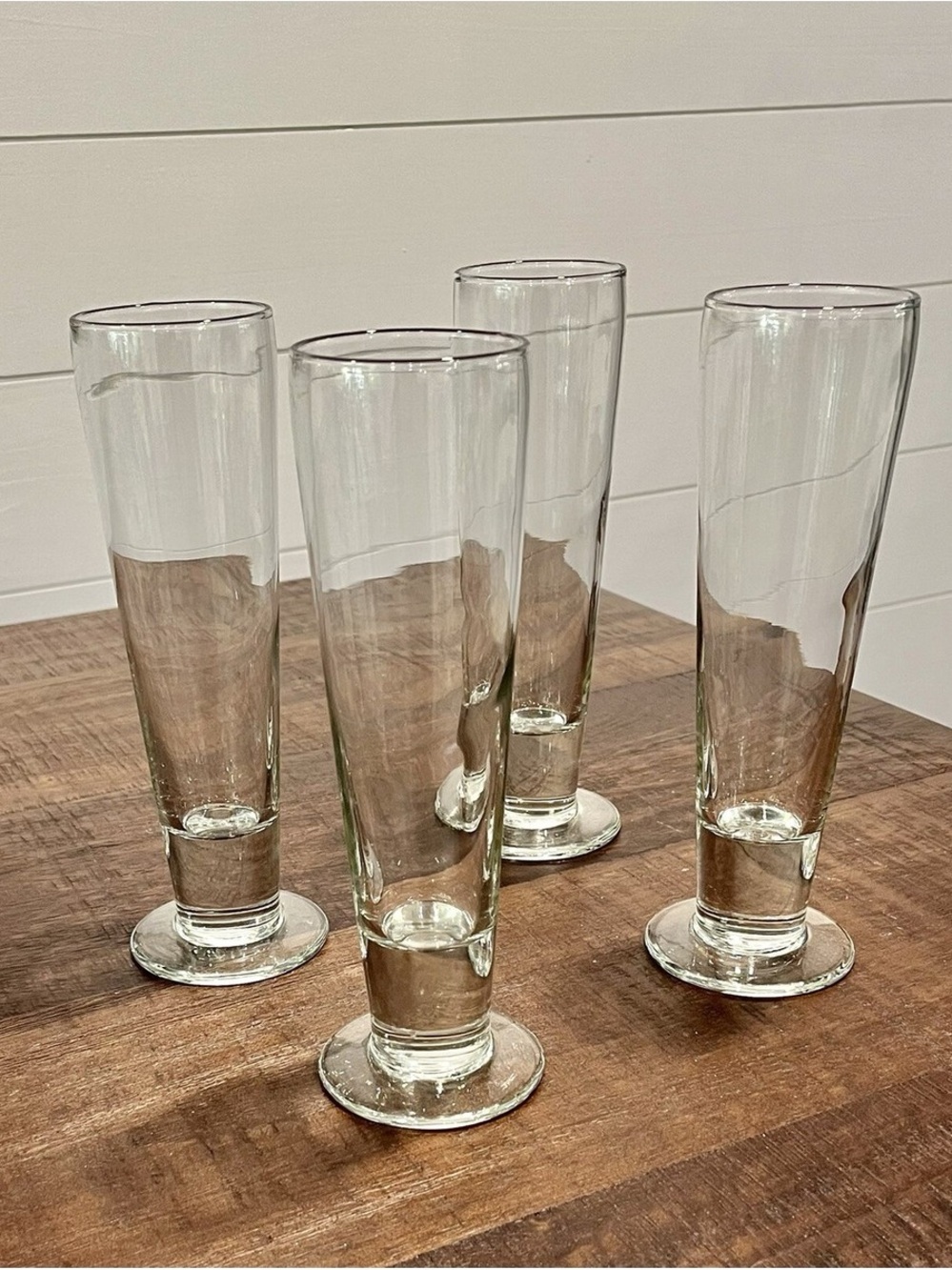 Vintage Libbey Glass Catalina 9inch Footed Pilaner Glasses- Set of 4